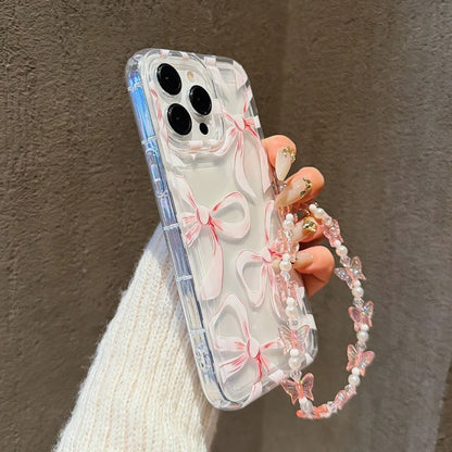 Pink Pastel Bowknot Pattern Phone Case For iPhone