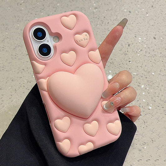 Love Heart Stand Holder Decompression Phone Case