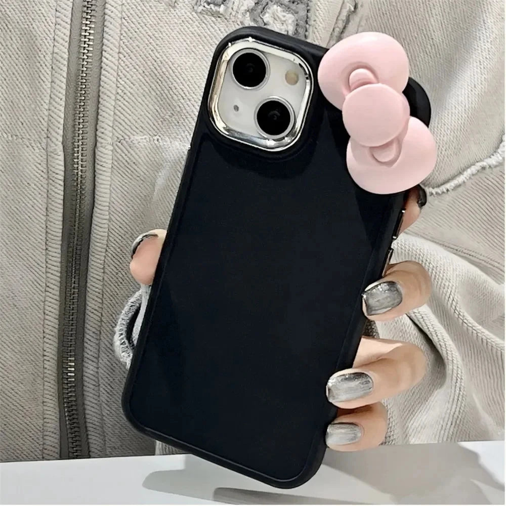 Cute 3D Pink Bowknot Phone Case For iPhone