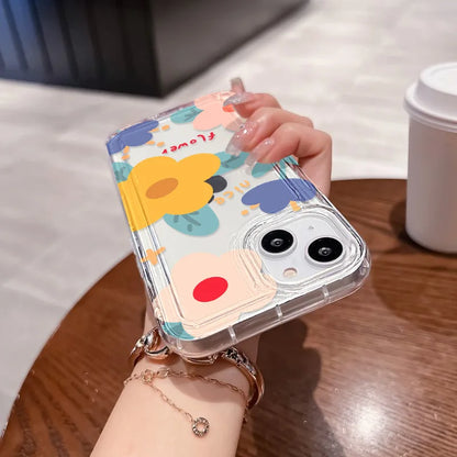 Soft Clear Shockproof Bumper Flower Back Cover Fundas Phone Case
