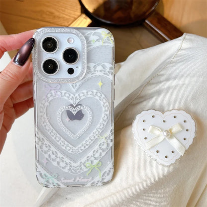 Lace Heart Painting Phone Case