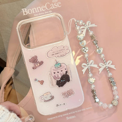 Korean Cartoon Glitter Phone Case For iPhone