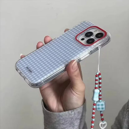 Fashion Blue Checkered Grid Pattern Phone Case For iPhone