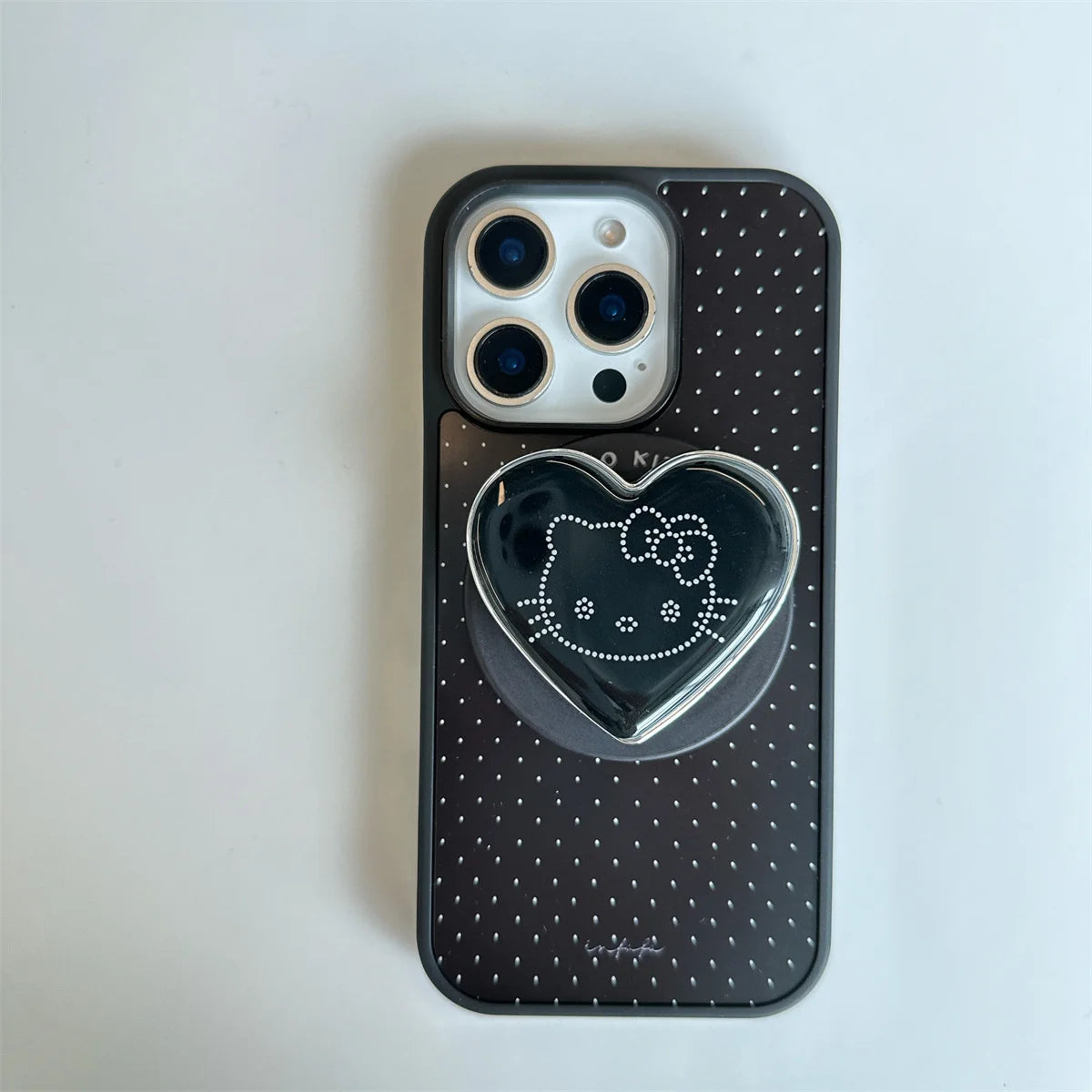 Simple Black Polka Dot Magnetic Phone Case For iPhone