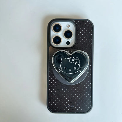 Simple Black Polka Dot Magnetic Phone Case For iPhone