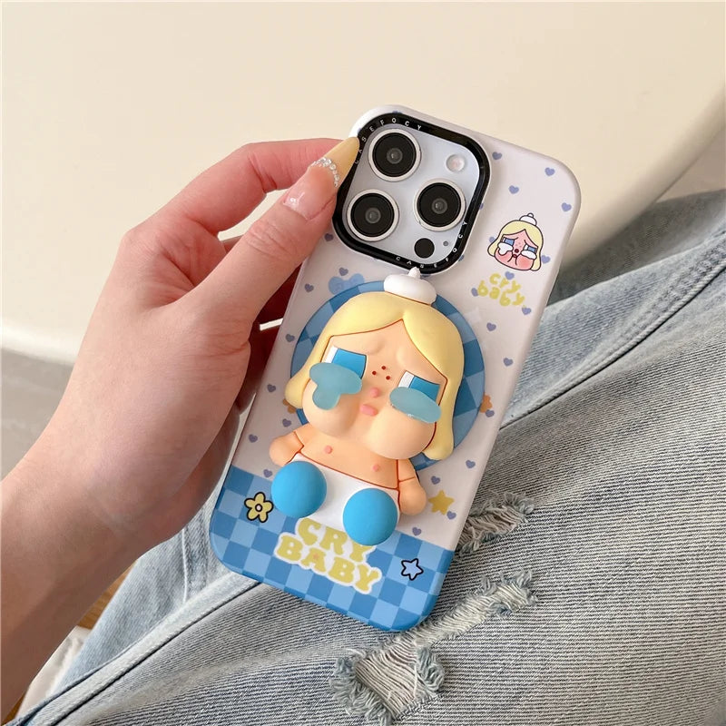 Korean Cute Plaid Pattern Girl Magnetic Phone Case For iPhone