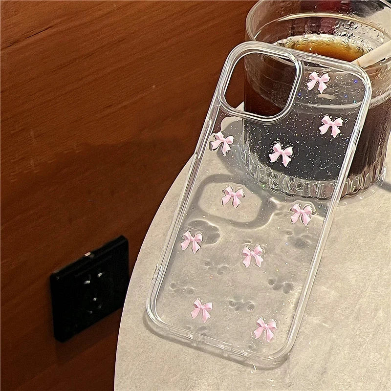 Cute Pink Bowknot Phone Case For iPhone