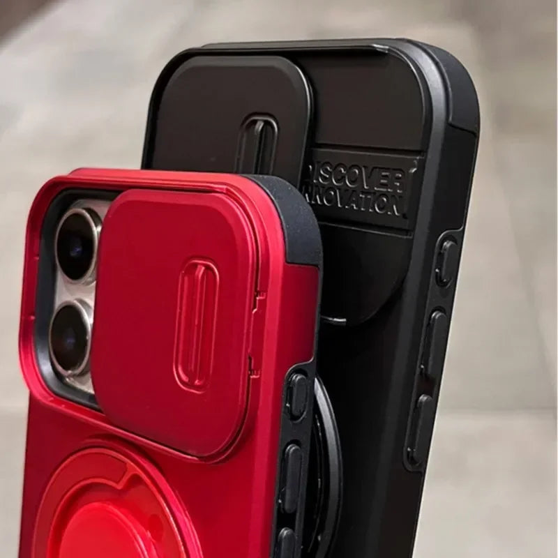 Slide Camera Protection Magnetic Bracket Magsafe Case For iPhone