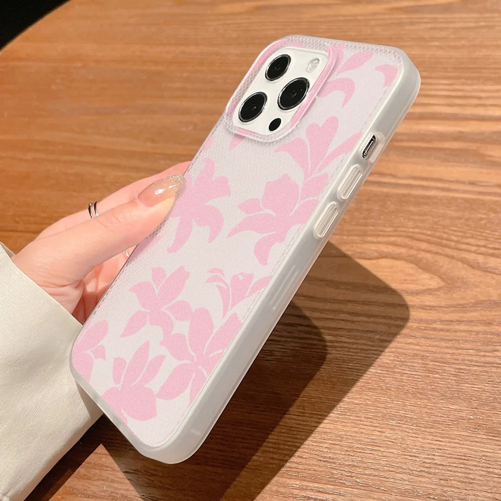 Elegant Romantic White Lace Pattern Flower Phone Case For iPhone