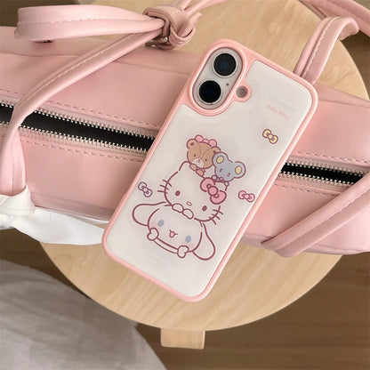 Luxury Cartoon Pink Hello Kitty Cat Bear Phone Case