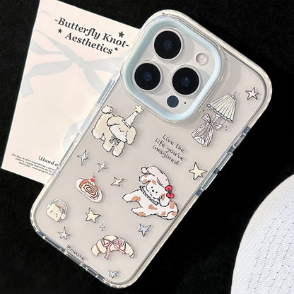 Korean Cute Cartoon Puppy illustration Soft Phone Case For iPhone