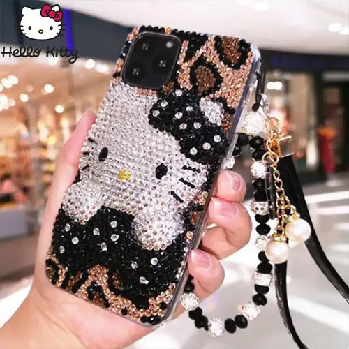 Y2K Hello Kitty Iphone Rhinestones Phone Case Sanrioed Kawaii For iPhone