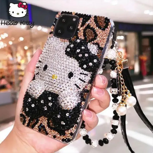 Y2K Hello Kitty Iphone Rhinestones Phone Case Sanrioed Kawaii For iPhone