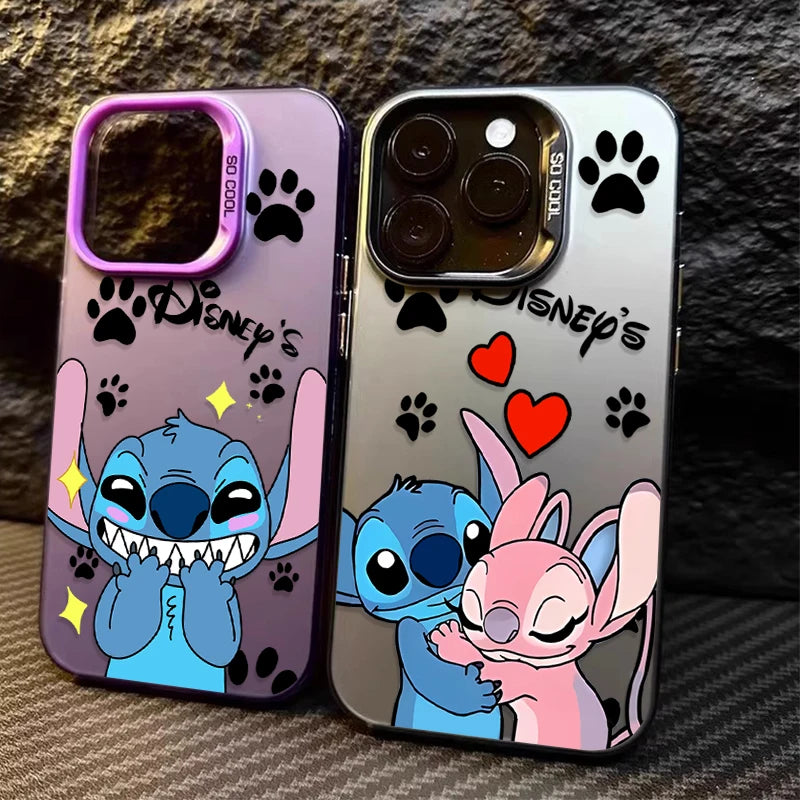 Cartoon Couple Stitch Case For iPhone
