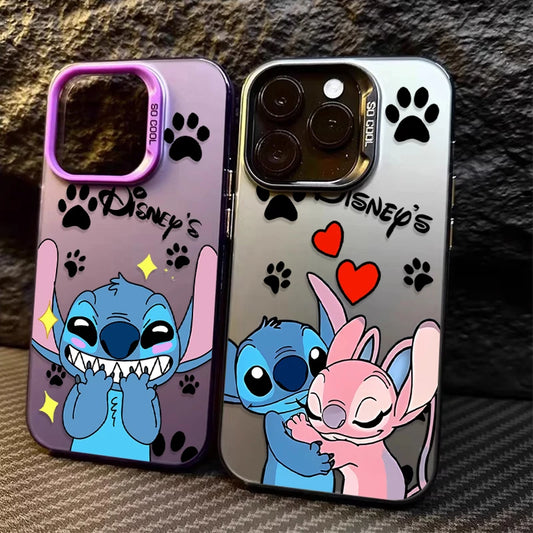 Cartoon Couple Stitch Case For iPhone