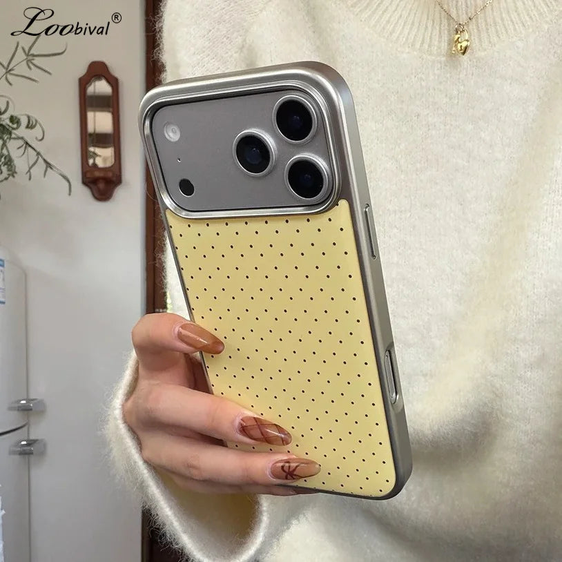 Candy Color Polka Dot Plating Case  For iPhone