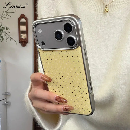 Candy Color Polka Dot Plating Case  For iPhone