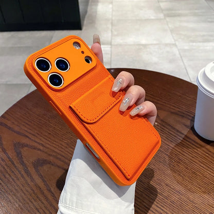 Card Slot Wallet PU Leather Bracket Case For iPhone
