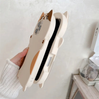 Korean 3D Cute Cartoon Cat Pattern Phone Case For iPhone
