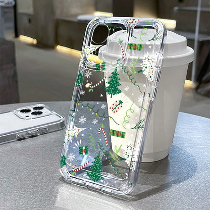 Snowflake Christmas Tree Clear Case  For iPhone