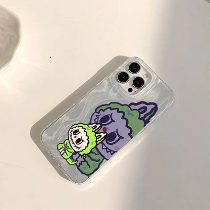 Cartoon Green Labubu Phone Case
