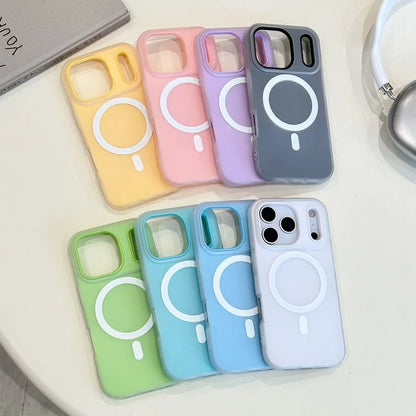 Luxury 2 IN 1 Soft Silicone For magsafe Wireless Charging Phone Case For iPhone