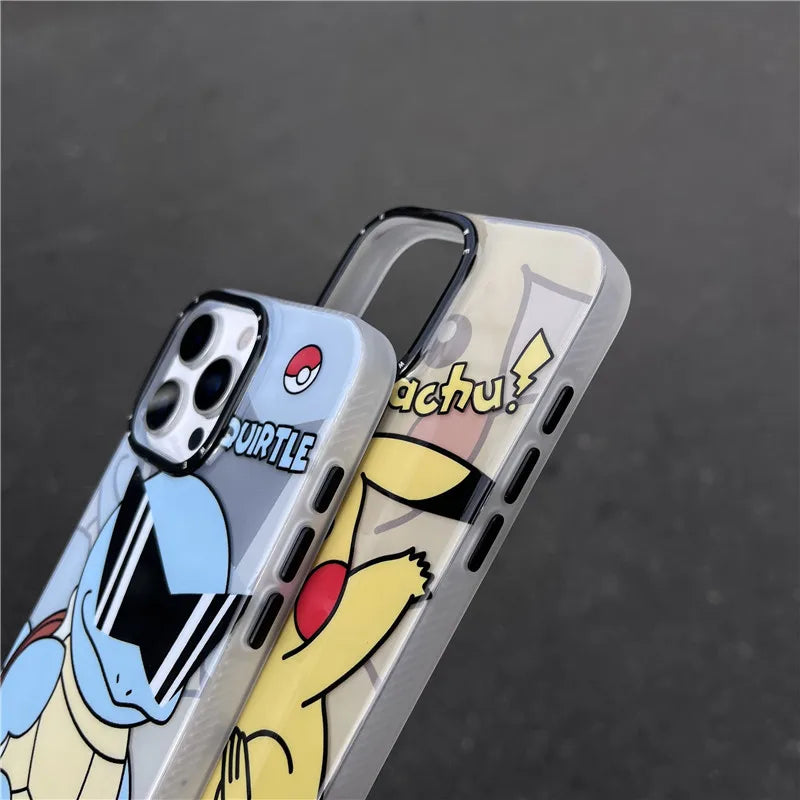 Japan Pokemons Squirtle Pikachu Phone Case For iPhone