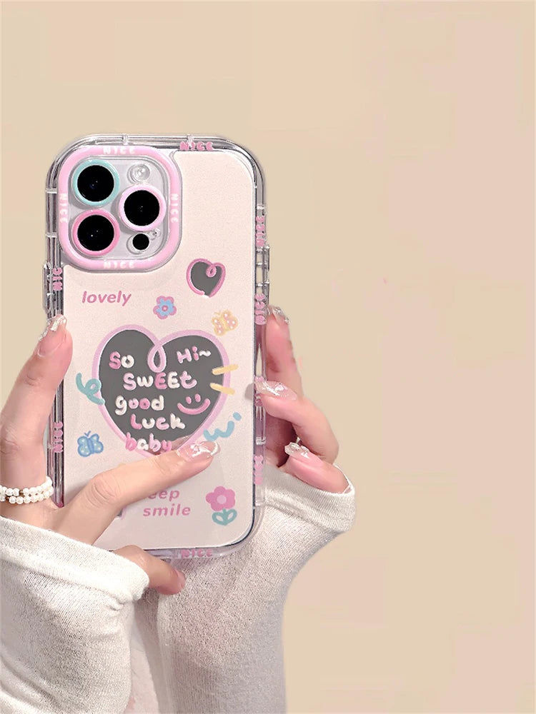Sweet Heart Good Luck Bow Mirror Hard Phone Case