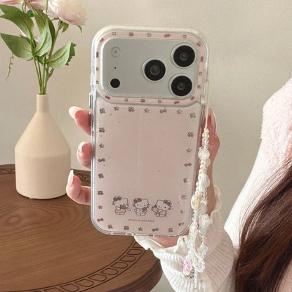 Luxury Drip Glue Gilded Three Kitty Hot Sale Phone Case For iPhone
