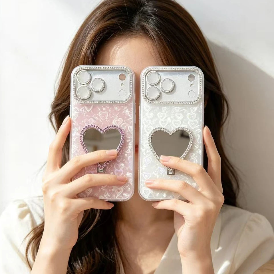 Heart Mirror Luxury Phone Case For iPhone