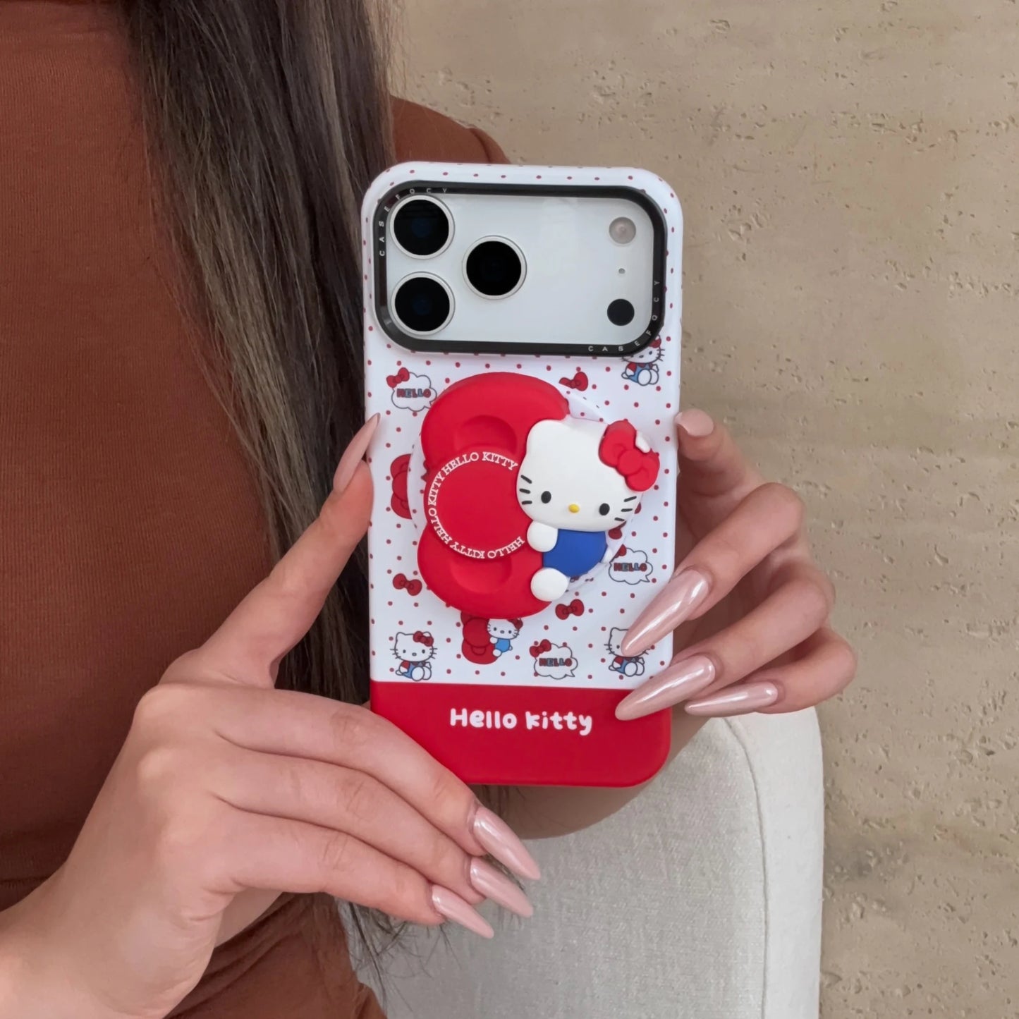 Fashion Cute Kitty Holding Bow Tie Phone Case For iPhone