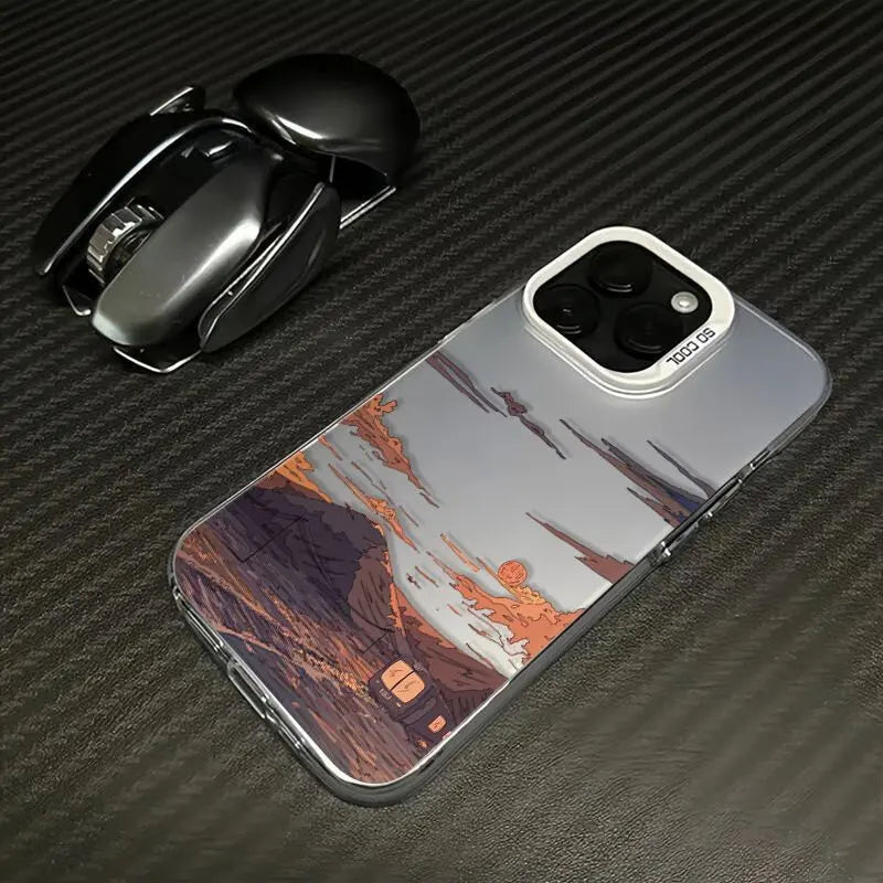 Phone Case for IPhone Landscape Mountain Cloud Matte Shockproof Cover