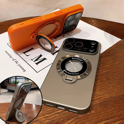 Luxury Lens Bracket For Magsafe Magnetic Wireless Charge Phone Case For iPhone