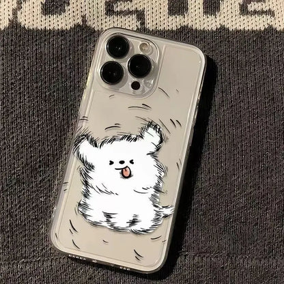 Cute Cartoon Puppy Couple Phone Case