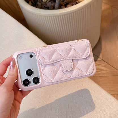 Simplified High-End Leather Texture Card Holder Phone Case For iPhone