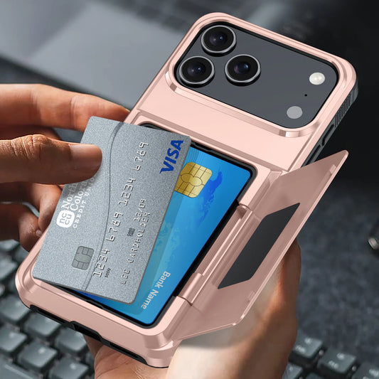 Heavy Duty Wallet Card Slot Phone Case For iPhone