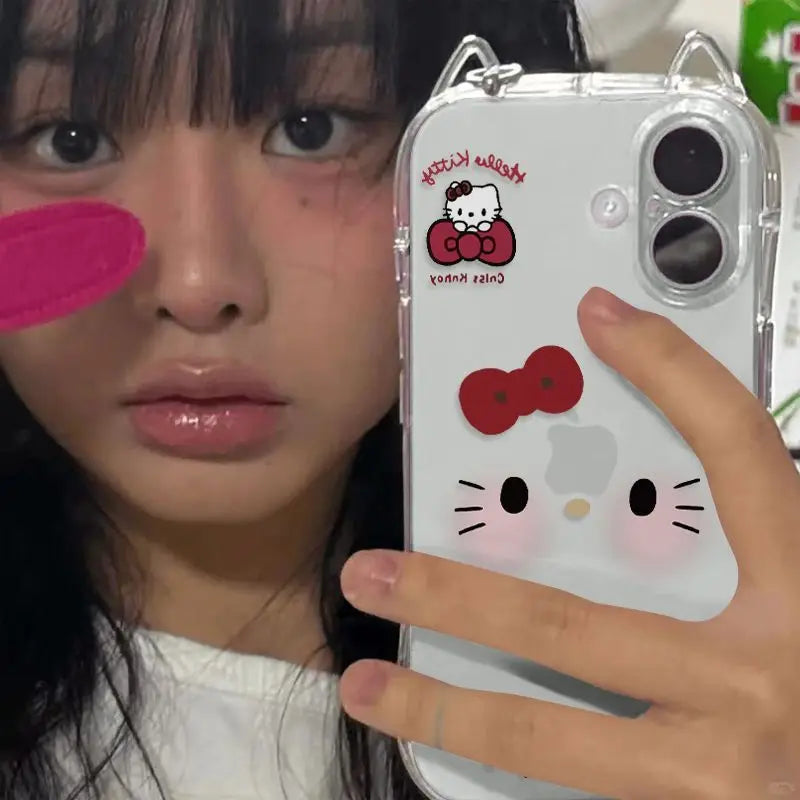 Anime Peripheral Cat Pattern Tpu All Inclusive Transparent Phone Case, Suitable For iPhone