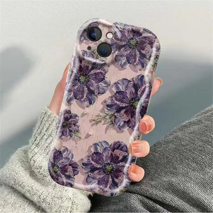 Oil Painting Flowers Phone Case For iPhone