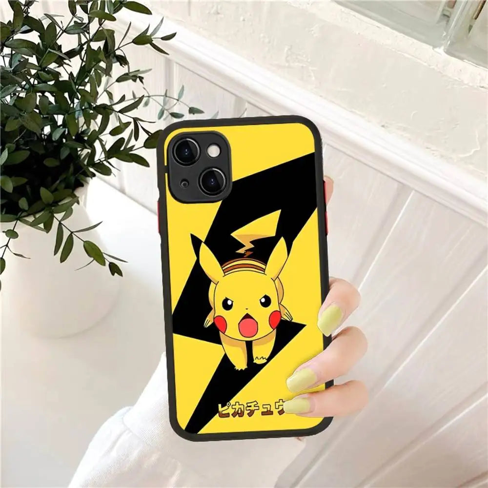 Pokemon Gengar Pikachu Painting Phone Case For iPhone