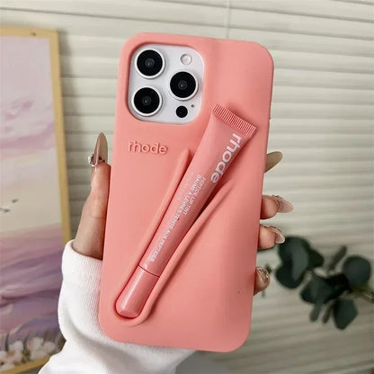 Luxury Lemontini Lipstick Make-up Soft Silicone Phone Case For iPhone