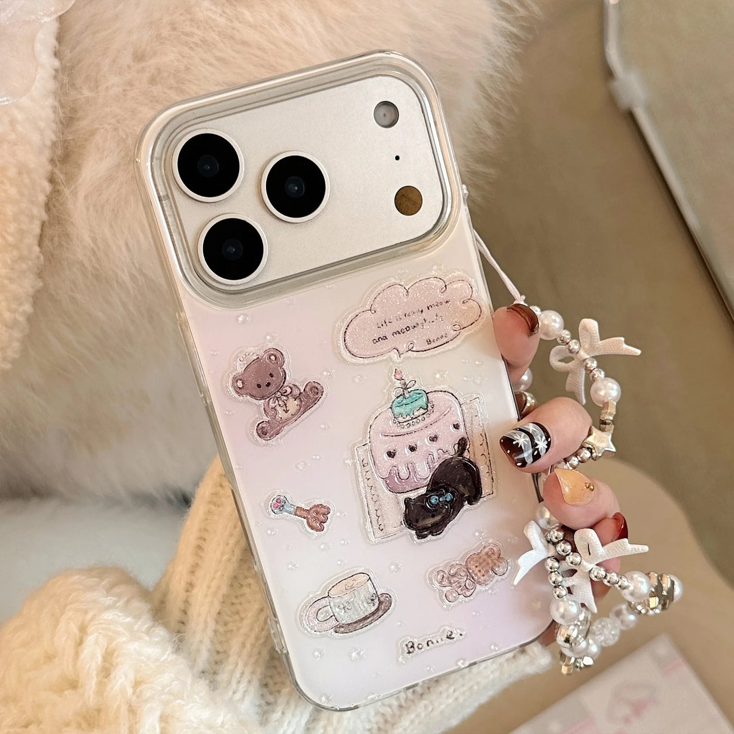Korean Cartoon Glitter Phone Case For iPhone