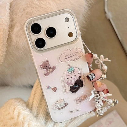 Korean Cartoon Glitter Phone Case For iPhone