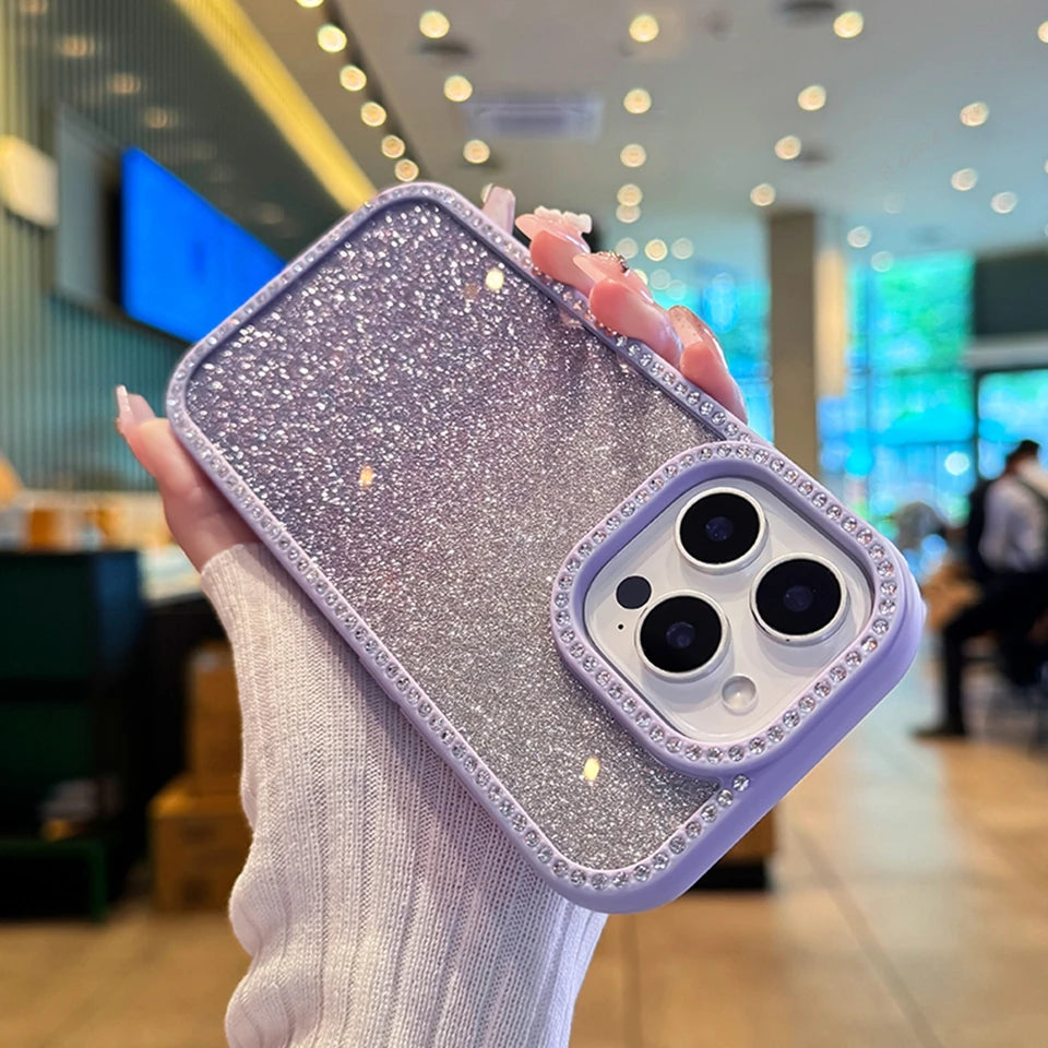 Transparent Diamond Phone Case For iPhone