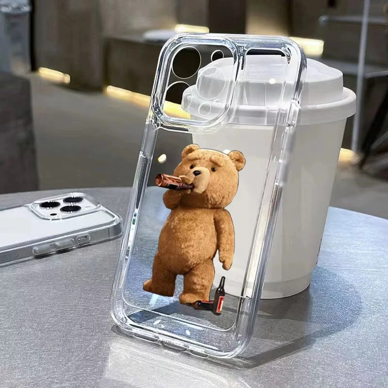Cartoon Teddy Bear Phone Case For iPhone