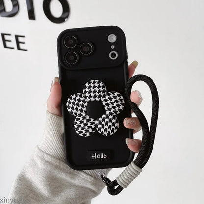 Cute 3D Flower Desktop Stand Phone Case For iPhone