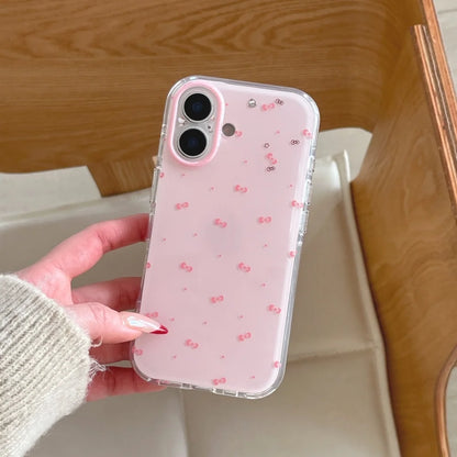 Pink Full Screen Bow Kitty Cat Phone Case For iPhone