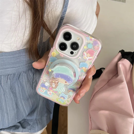Kawaii Cartoon Magnetic Stand Phone Case