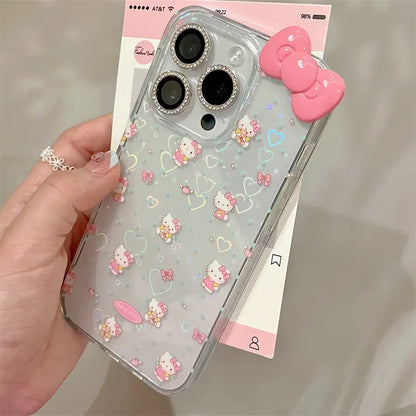 Hello Kitty Pink Bow 3D Kawaii Phone Case For iPhone