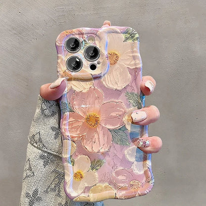 Luxury Flower Pattern Laser Phone Case