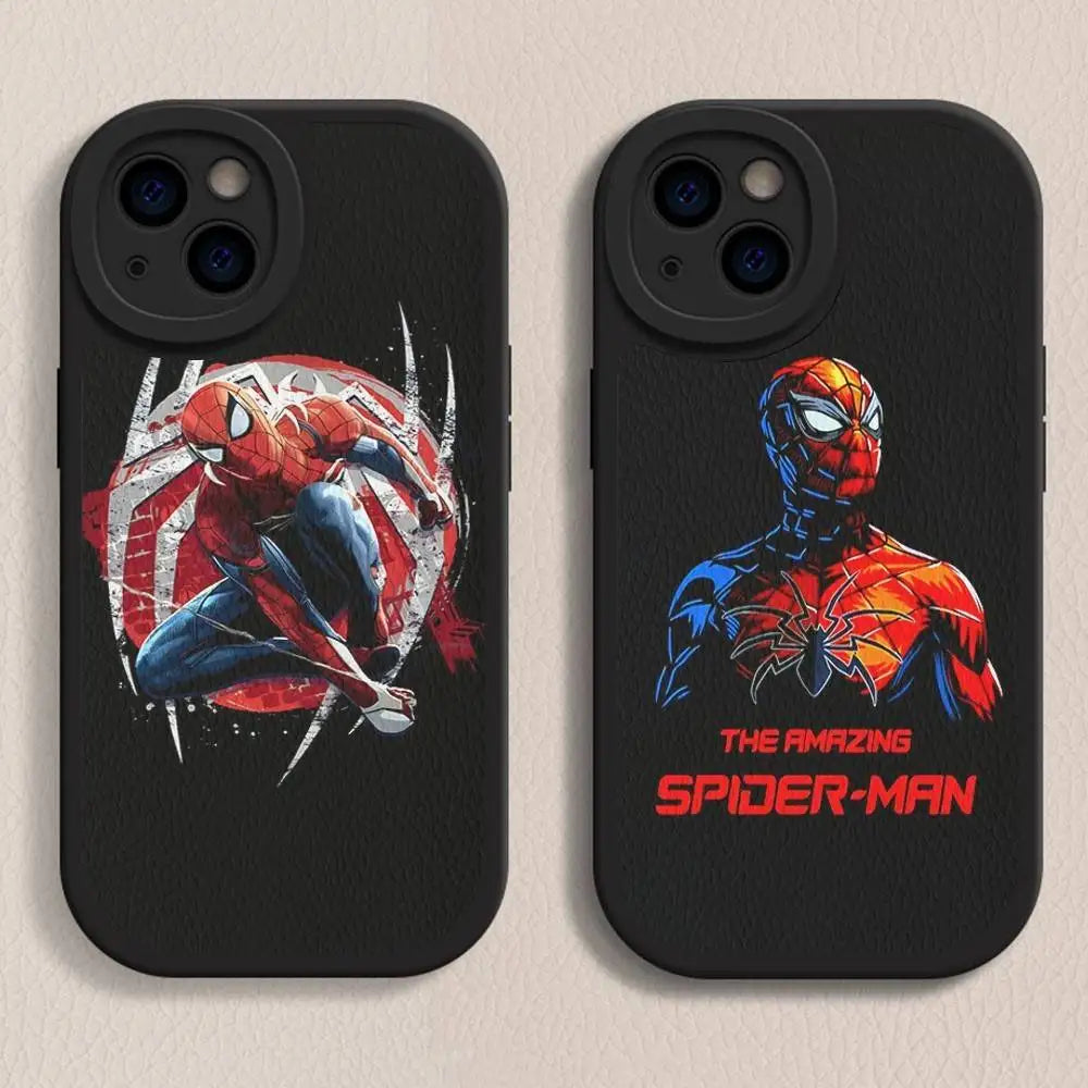 Cartoon Groot Spiderman Phone Case Hard Leather For iPhone